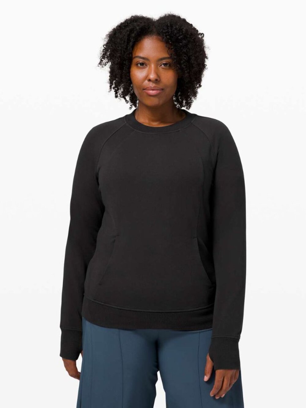 Lululemon Women’s Scuba Crew Sweatshirt 12 Black Athleisure Yoga